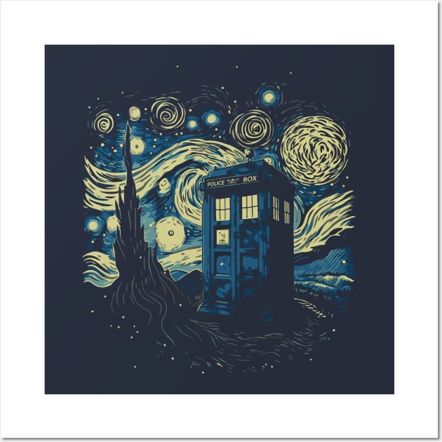 The Starry Tardis Wall Art by DesignedbyWizards